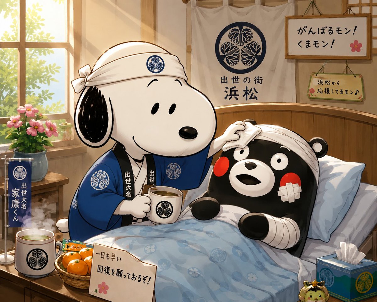 BleedSnoopy's tweet photo. 「早く元気になってね、くまモン！💙」 https://t.co/IGeLvFVFIk