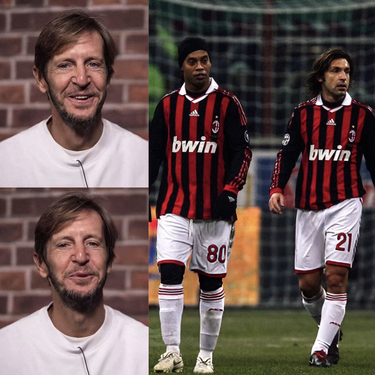 MotivacionesF's tweet photo. MASSIMO AMBROSINI: "Un día, Ancelotti entró en el vestuario para explicarnos algunas cosas antes de nuestro partido con la Roma en el Olimpico."

"Él dijo: '¿Tiros libres? Las pelotas de la derecha serán tomadas por Ronaldinho, a la izquierda por Pirlo; los que están cerca de la portería se los lleva Beckham o Ronaldinho (se ponen de acuerdo) y los que están a más de 30 metros de distancia se los lleva Pirlo... ¿Entienden?'

En ese momento, Seedorf levantó la mano y dijo: '¿Y yo? ' Ancelotti tiró su toalla y sus papeles mientras decía: '¡Maldición, son demasiados buenos pateadores!'

LOS PROBLEMAS QUE TENÍA EL MILAN EN ESE TIEMPO.