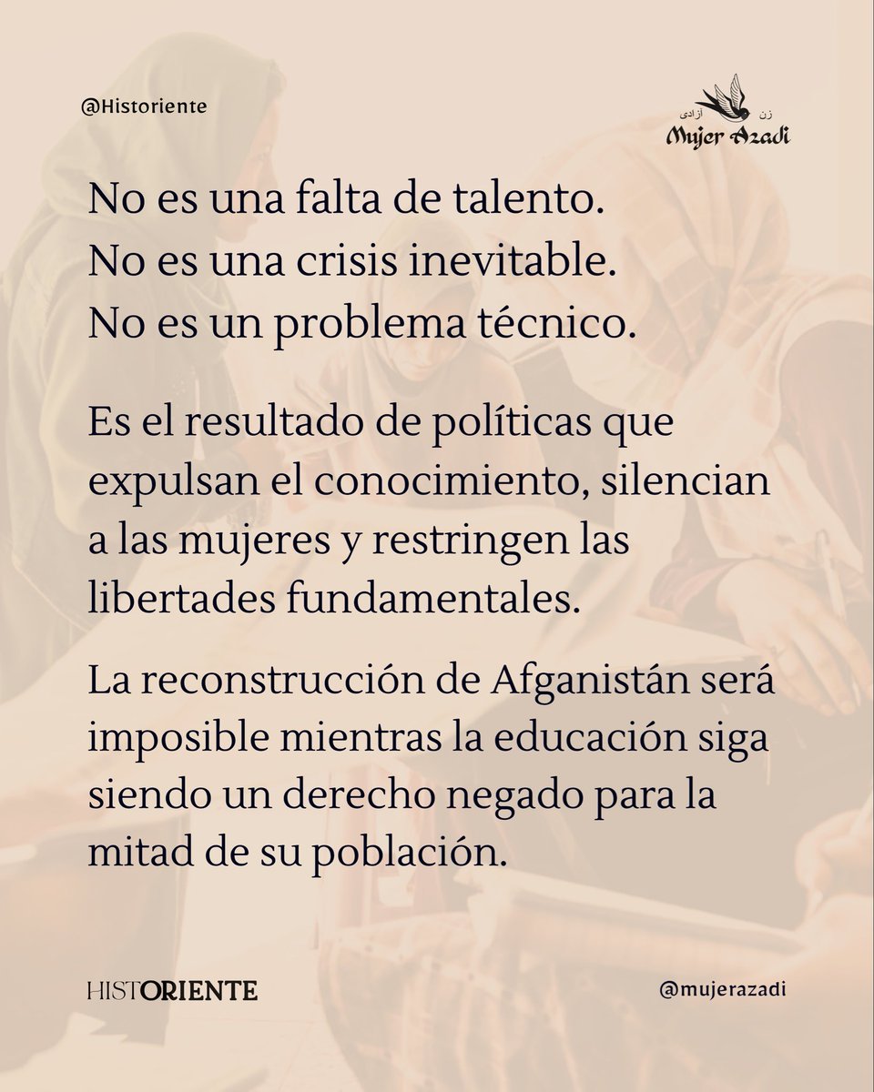 mujerazadi's tweet photo. Al mismo tiempo, el régimen expulsó a las mujeres de las universidades, privando a Afganistán de generaciones enteras de futuras profesoras, médicas, científicas e investigadoras. https://t.co/GUsOxKWnkq