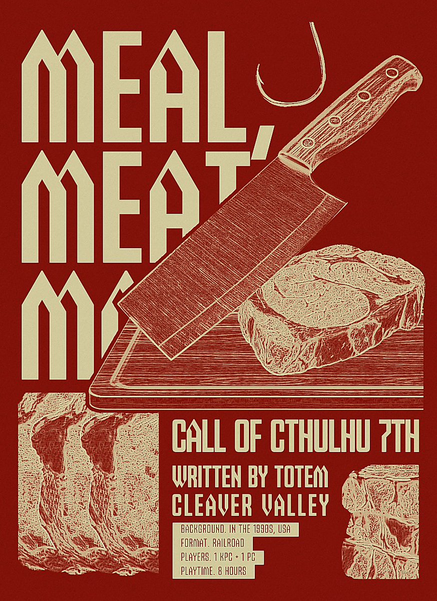 be_TSGP37031's tweet photo. CoC 7th 타이만 시나리오 [MEAL, MEAT, MATE]를 배포합니다.  

캘리포니아 주의 작은 마을. 실종된 사람만 30명을 족히 넘긴다는 이곳이 당신의 새 집입니다. 친절한 이웃과 맛있는 미트 파이, 기이할 정도로 조용한 마을, 까마귀와 날파리.

― 이리 와. 상냥하게 대해줄게.

https://t.co/rizMEmrB5Q https://t.co/dG1a5tFqeb