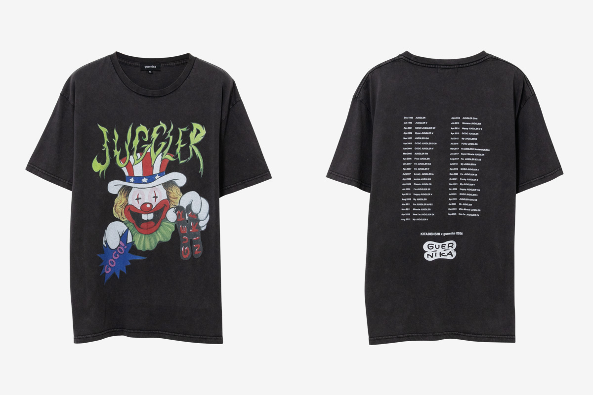guernika_jpn's tweet photo. 【guernika × JUGGLER】コラボアイテム第8弾が発売決定！

前代未聞のコラボレーションとして人気を博した、株式会社北電子を代表するパチスロ「ジャグラー」とのコラボレーションシリーズ第8弾を発売いたします。

詳しくはこちら☟
https://t.co/vn2CYKBi0M

#juggler #ジャグラー
#guernika https://t.co/ZZVNkx5yJ2