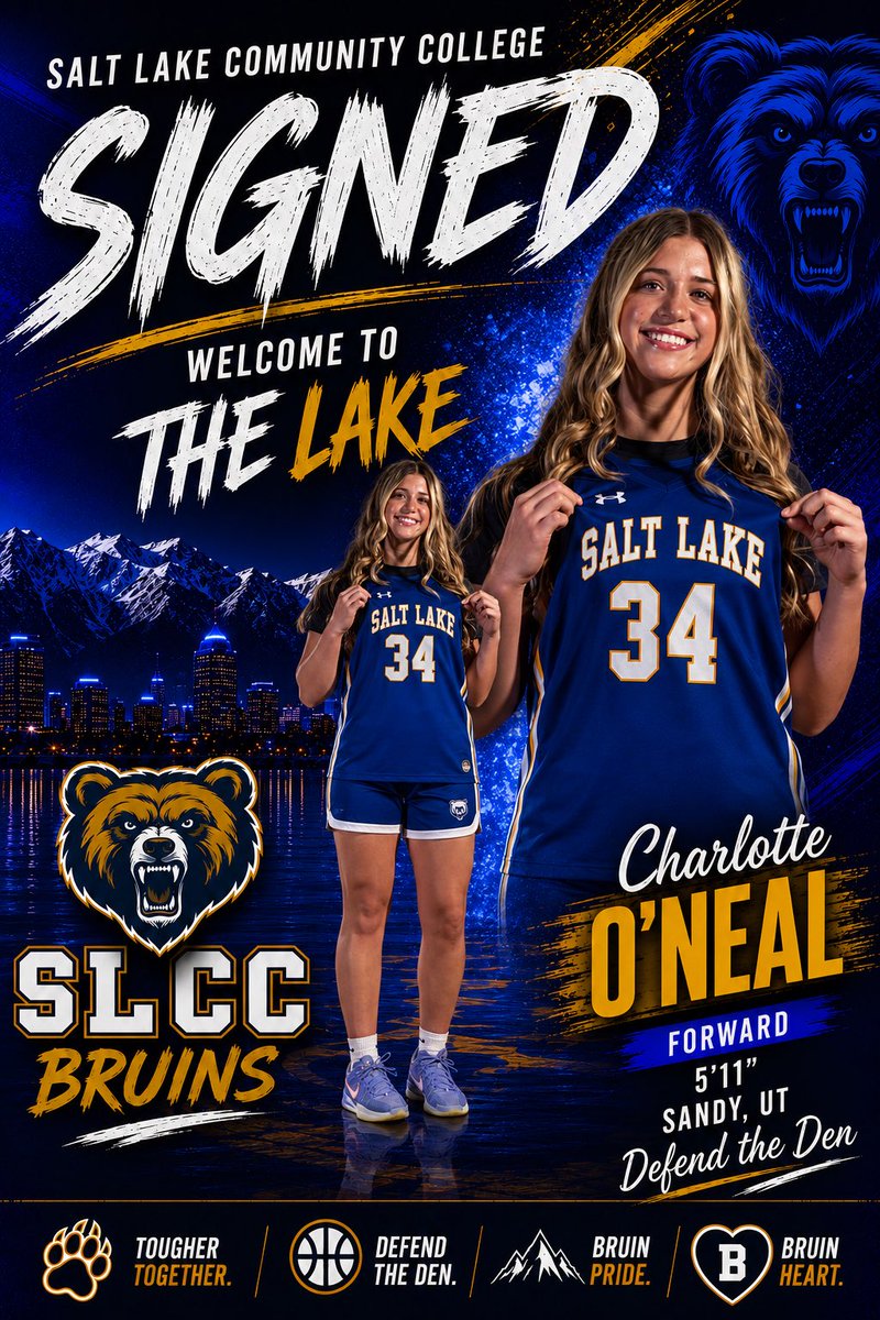 SALTLAKEWBB's tweet photo. Welcome to the Bruin Family, Charlotte O’Neal! 🐻💙💛

We’re excited to welcome Charlotte O’Neal to Salt Lake Community College!

She embraces the gritty work—crashing the boards, battling for extra possessions, and doing whatever it takes to help her team win. https://t.co/mjTaRcdF0L