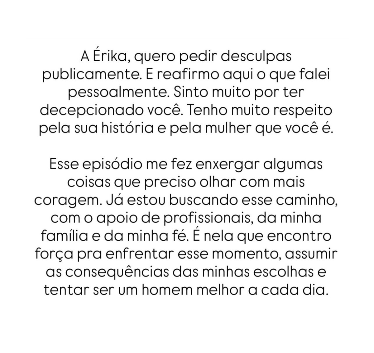centralreality's tweet photo. Arlindinho Cruz se pronuncia após fim do relacionamento e pede desculpas à Erika Januza. https://t.co/rwoKjzuh62