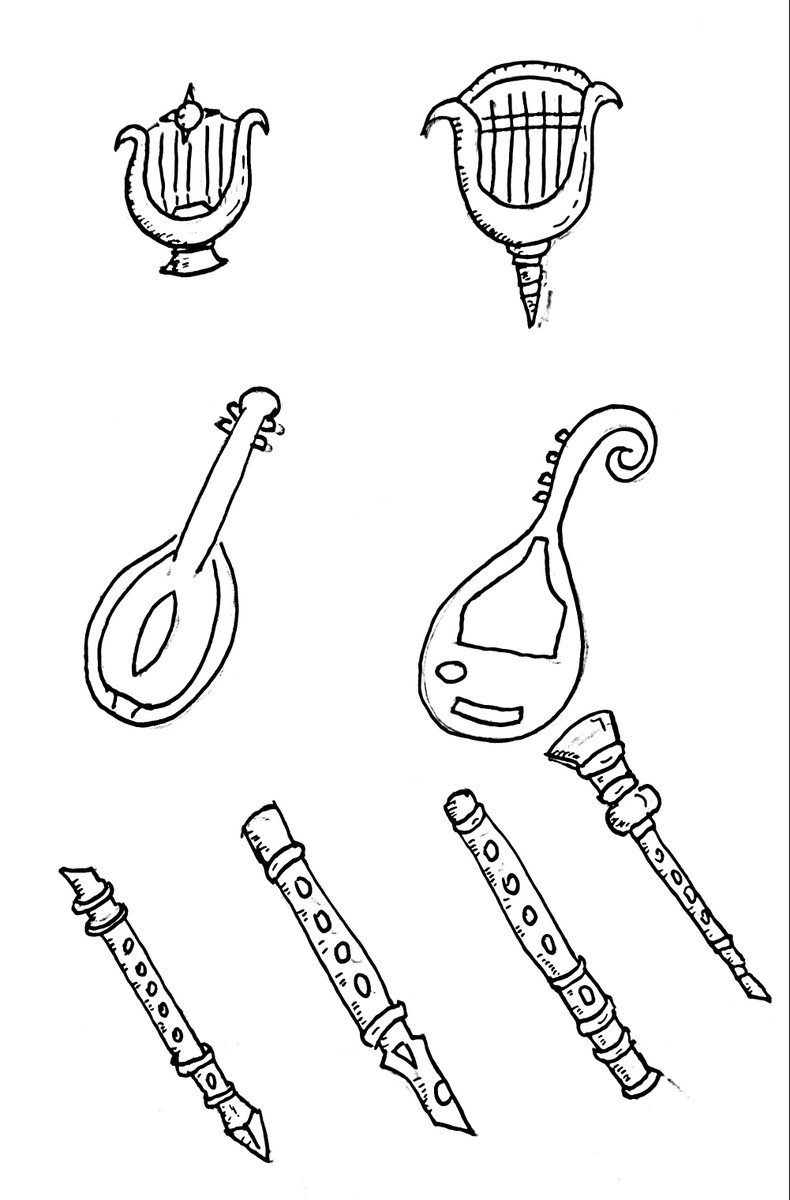 bymarcolinomaps's tweet photo. Doodling some objects for a Musical TTRPG One Page Dungeon. https://t.co/9C3bLWly5o