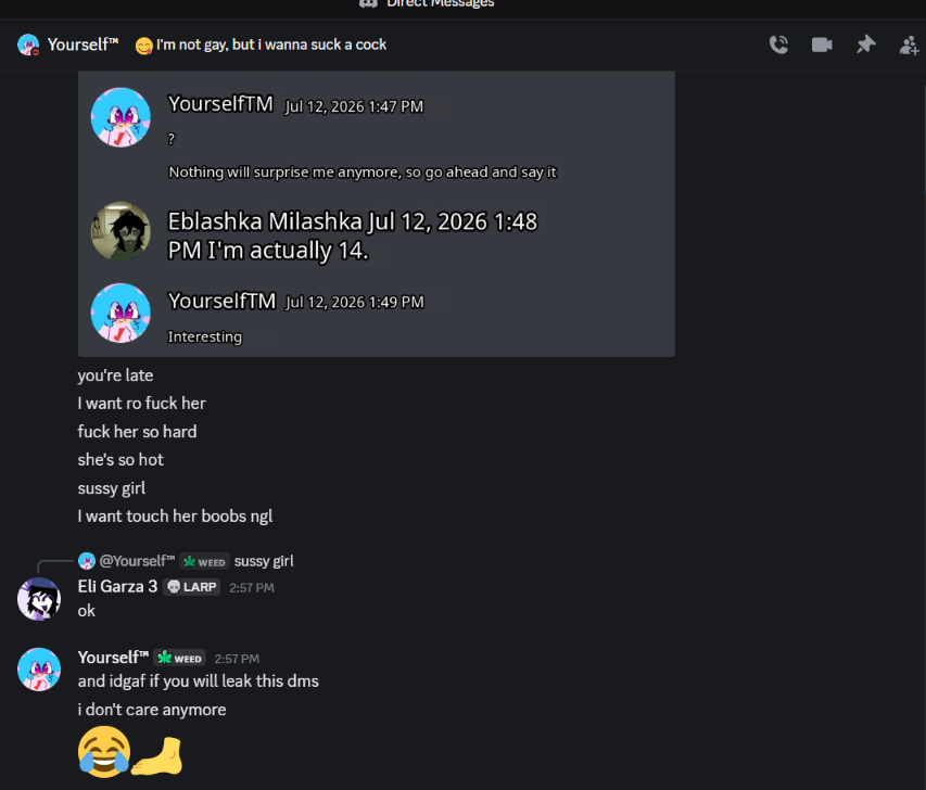Eli_Garza_2's tweet photo. ngl this guy is very hazardous and a serious danger/threat towards the entire skyverse community "yourself" aka. "sillyskyfan"
i had confronted him and was also undercovering
#skyverse #sillyskyfan #exposed #drama #fridaynightfunkin #lolcow #pdf #jidion #pedophile #fnfsky #sky https://t.co/kMgrySoWiq