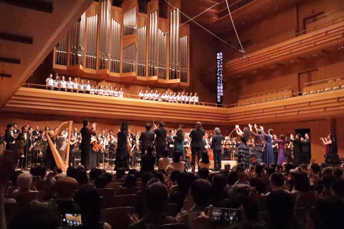 tpo1911's tweet photo. 名誉音楽監督 #チョン・ミョンフン 指揮7月定期『 #カルメン 』（オペラ演奏会形式）千穐楽、東京オペラシティ定期シリーズ長く熱いカーテンコールのなか終演いたしました。
マエストロのもとに集った国内外のキャスト、合唱団、舞踊団、そしてお客様とともに強力な一体感と熱量でお届けした傑作オペラ『カルメン』。

たくさんの熱い拍手、ご声援をありがとうございました！ひきつづき東京フィルの公演にご注目ください！