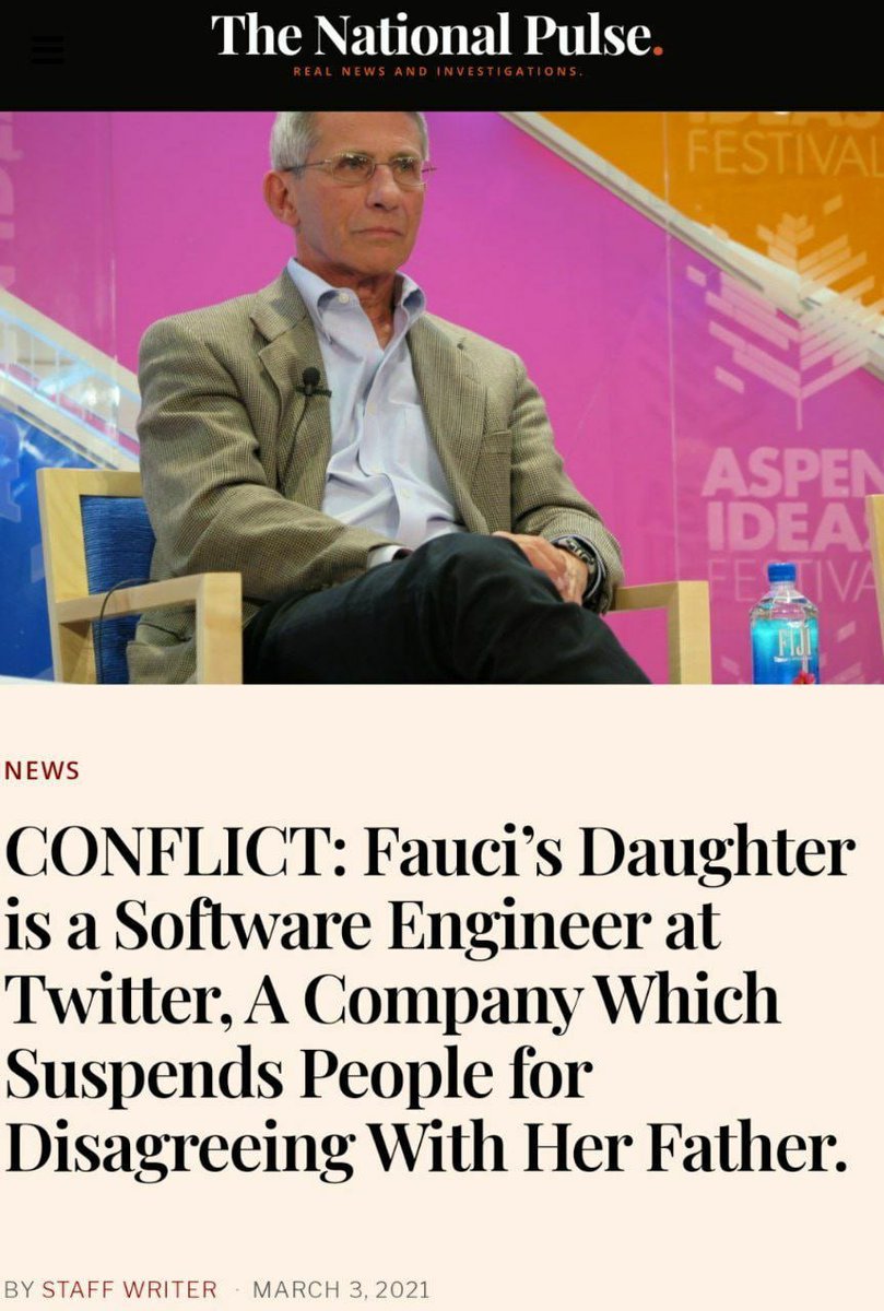 LightOnLiberty's tweet photo. Anthony Fauci pushed Remdesivir which murdered hospital patients while his daughter, WHO WORKED FOR TWITTER, buried the truth and BANNED us to censor all of us that exposed it while we promoted Hydroxychloroquine and Ivermectin.

It was an orchestrated push to silence and banish people into the unknown who disagreed with Father Fauci's $cience.
