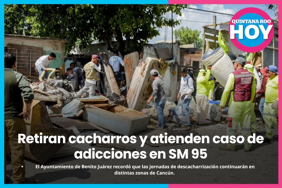 QuintanaRooHoy1's tweet photo. 🧹🚨 Vecinos de la #SM95 pidieron ayuda y fueron atendidos.
El #Ayuntamiento de #BenitoJuárez realizó un operativo tras reportes por acumulación de #Cacharros en un predio y una solicitud de apoyo para una persona con problemas de #Adicciones.
https://t.co/kaC6XtocfM
#Cancún https://t.co/2wn2IXdfxS