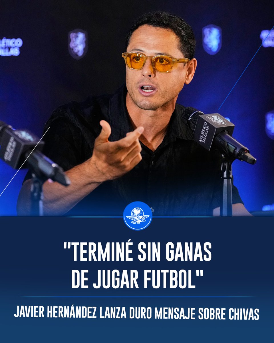 El_Universal_Mx's tweet photo. ⚽️'Chicharito' Hernández sorprendió al anunciar su incorporación al Atlético Dallas, club que milita en la USL Championship, la segunda categoría del futbol estadounidense.

En su presentación, el mexicano lanzó un duro mensaje que causó revuelo en redes sociales.

https://t.co/XtPCbNHy05