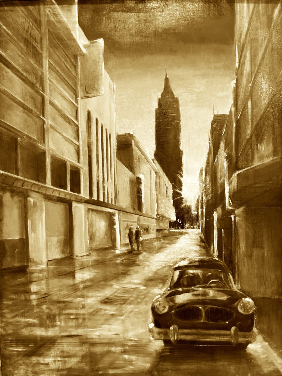 The Town I Saw in a Movie」 brown F60 #油彩画 #oilpainting #art