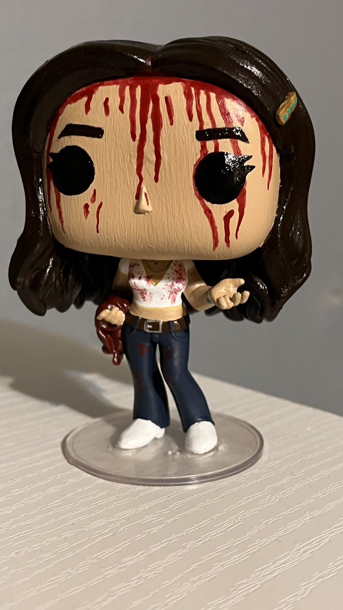 lactoscarotsoup's tweet photo. A huge thank you to the wonderful nyjss.customs on Instagram for my custom made Maria Flores funko pop! She’s so cute and will be sitting next to also custom made stinky man, Johnny Slaughter, until further notice.
Sorry, girl.
#mariaflores #texaschainsawmassacre https://t.co/C8sYf8iJdA