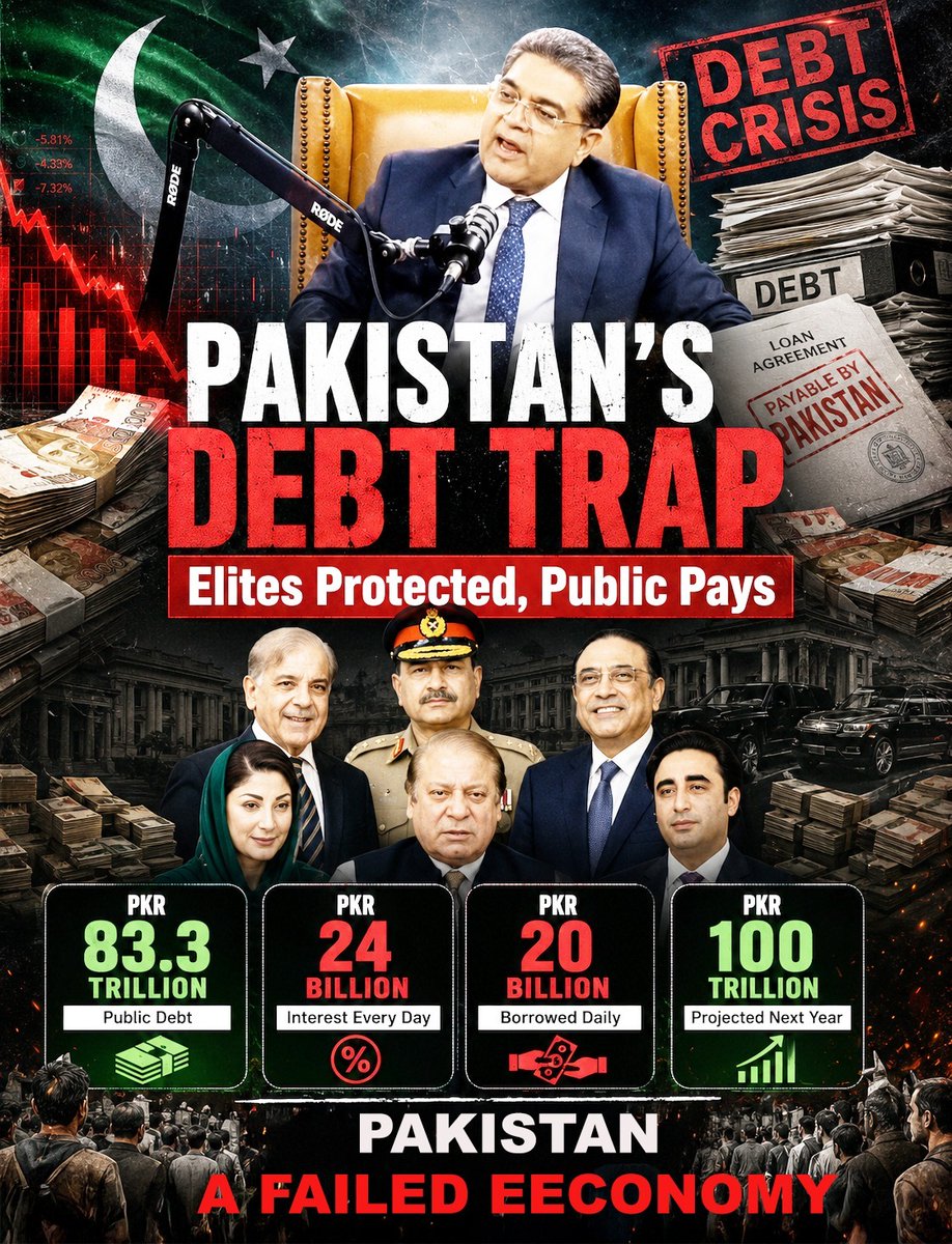 ADIL6696's tweet photo. Pakistan’s debt and economic challenges remain subjects of public debate, with concerns over borrowing, inflation and fiscal sustainability. Economic reforms and stable growth are widely seen as essential for improving long-term financial resilience. 

#Economy #SouthAsia https://t.co/JsvT46E7yD