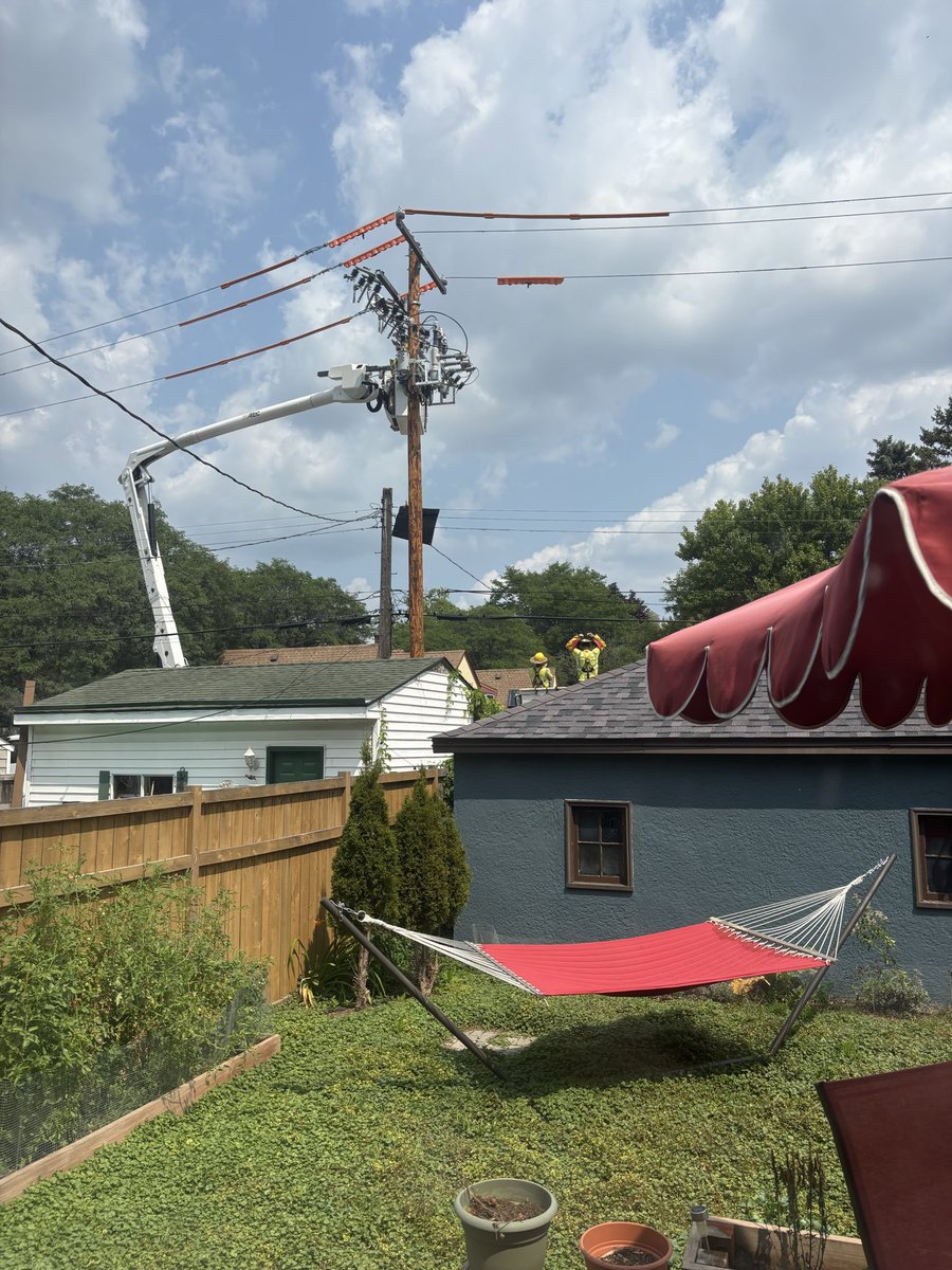 samekren's tweet photo. @XcelEnergyMN Reliable power matters but so does design! The pole installed behind my house today is 10-15 taller than than existing (still visible), w large metallic add ons, and drags up lines previously backgrounded against the tree line higher into harsh view against the sky! https://t.co/uxeAGhOQby