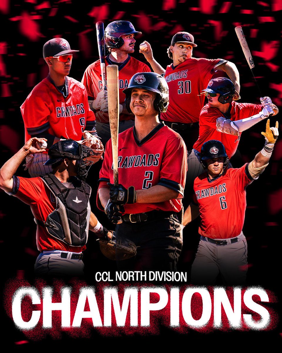 CCL_Baseball's tweet photo. THE 2026 CCL NORTH DIVISION CHAMPIONS! 🏆

#CCL2026 | @WCCrawdads https://t.co/RW9dZzWLIx