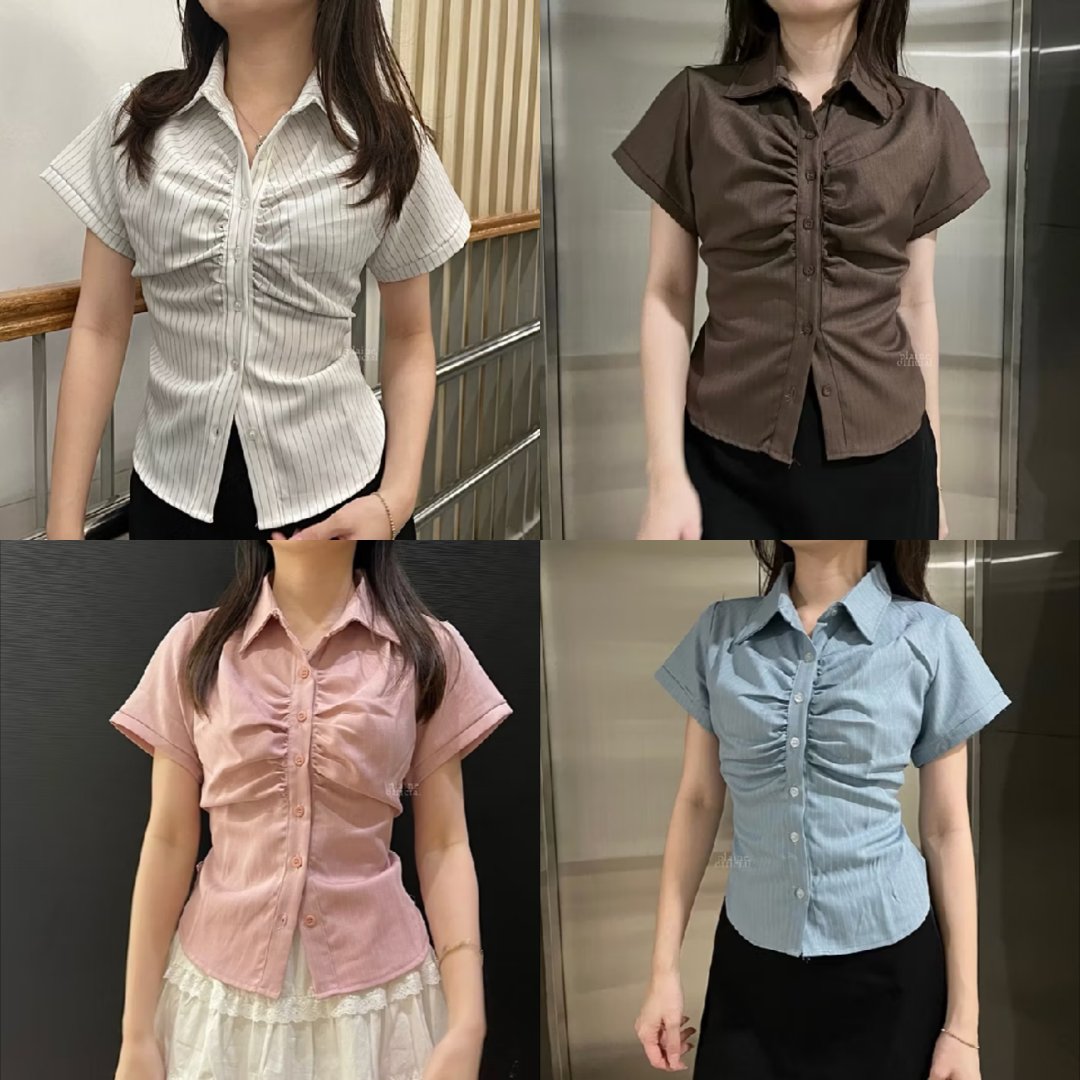 scoripiogirll's tweet photo. STOP SCROLL‼️
Aku tuh lemah banget kalau liat blouse lengan pendek yg cutting-nya sebagus ini😭 
Pinggang keliatan lebih ramping, modelnya elegan, detail kancingnya cantik banget🤏😣 https://t.co/Ul2Dp31Imu