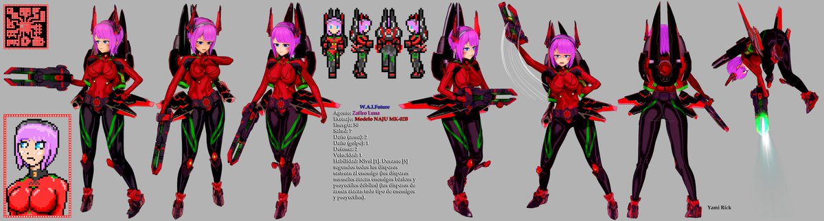RyosukeKamui's tweet photo. Mi OC: Zafiro Luna, adaptada a un universo de ciencia ficción que estoy desarrollando. Quisiera mejorar en el pixel art.
Base de la idea: The Guardian Legend (NES).
#KOI #3Dmodel #pixelart #2Dart #3Dart #GuardianLegend #originalchartacter #OC https://t.co/qqR2OOGS8K