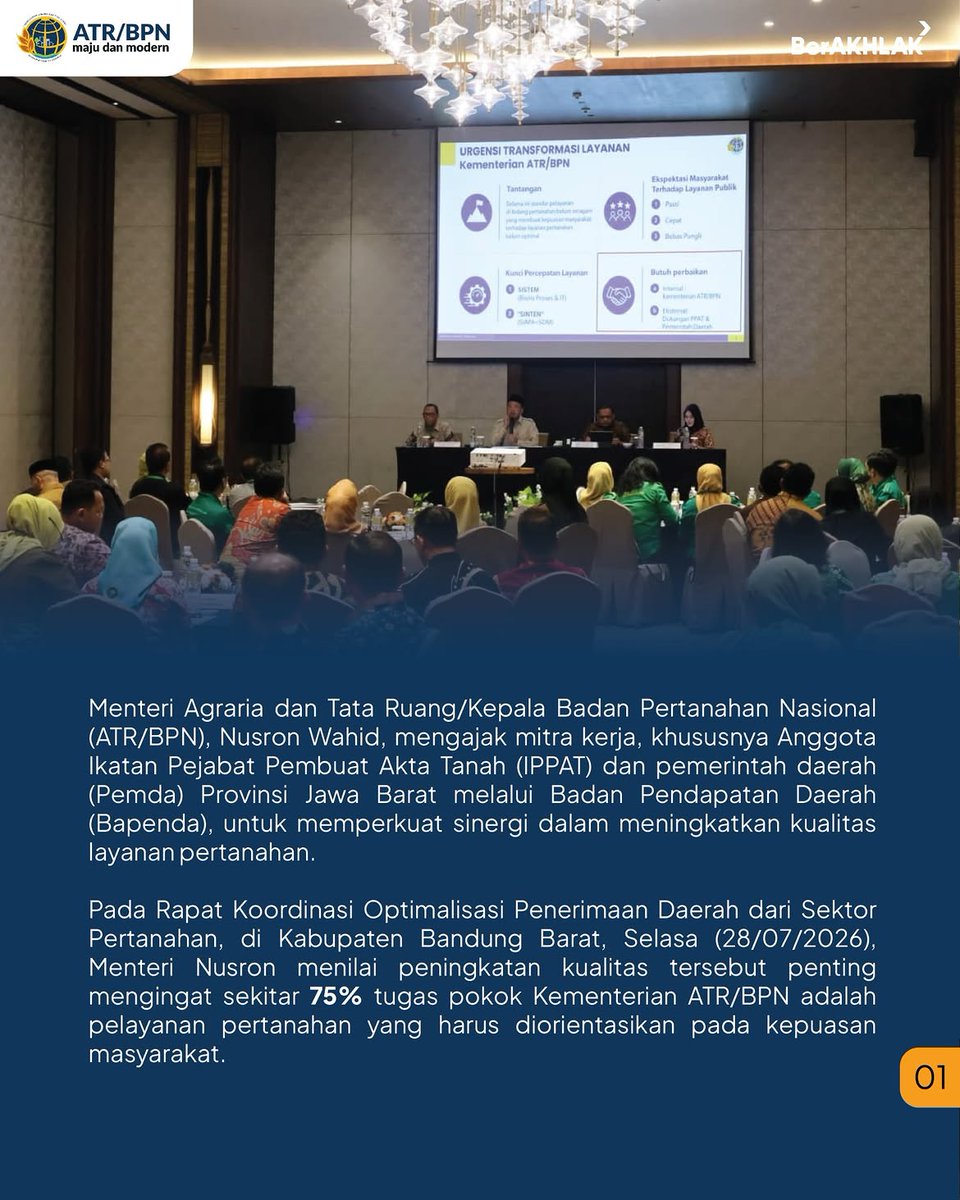 KantahBPP's tweet photo. Menteri Agraria dan Tata Ruang/Kepala Badan Pertanahan Nasional (ATR/BPN), Nusron Wahid, mengajak mitra kerja, khususnya Anggota IPPAT Provinsi Jawa Barat dan pemerintah daerah (Pemda) Provinsi Jawa Barat melalui Bapenda.
Reposted from @kementerian.atrbpn https://t.co/nvXLchy9pY