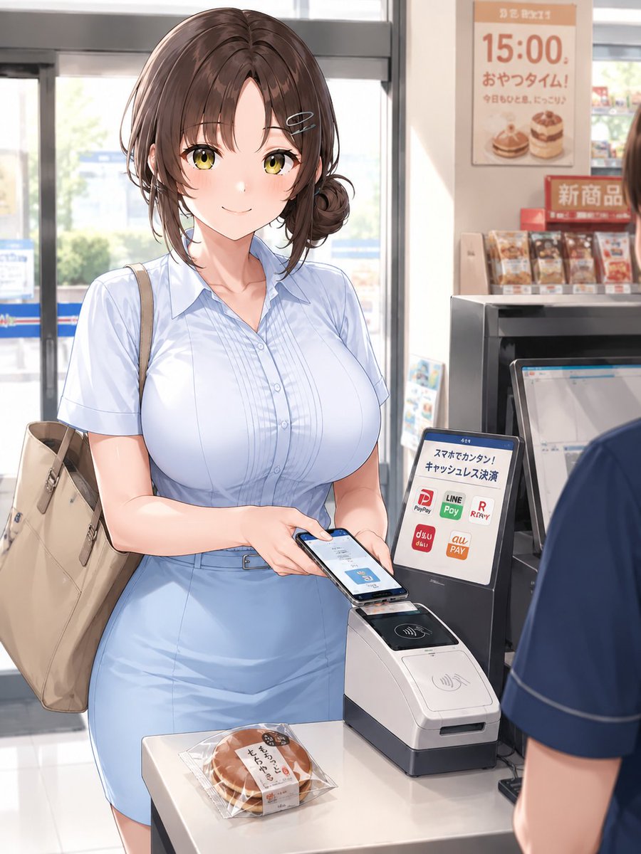dark115_ai's tweet photo. こんにちは～😆
本日「キャッシュレスの日」💰
最近は現金持ち歩かず、電子マネーだけの方が多くなりましたね😆
事務子ちゃんは現金持ち歩いてますが、キャッシュレス決済も活用してます(≧▽≦)✨ https://t.co/LQUlqvzIMR