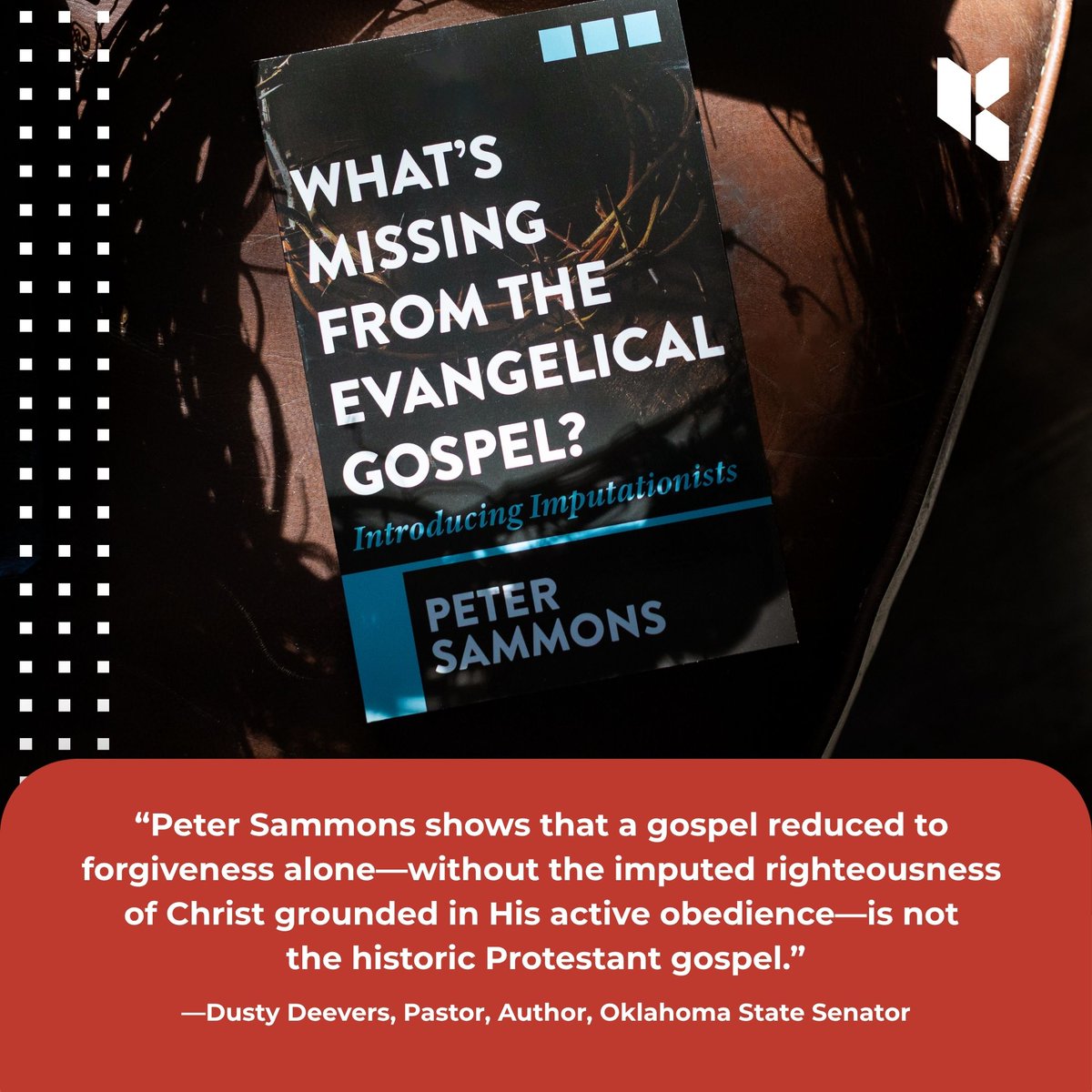 KregelAcademic's tweet photo. What's Missing from the Evangelical Gospel? lays out the theological and biblical concepts foundational to understanding imputation. Order your copy here: https://t.co/Vq9DFELMg8 https://t.co/G3Xw94ke7E