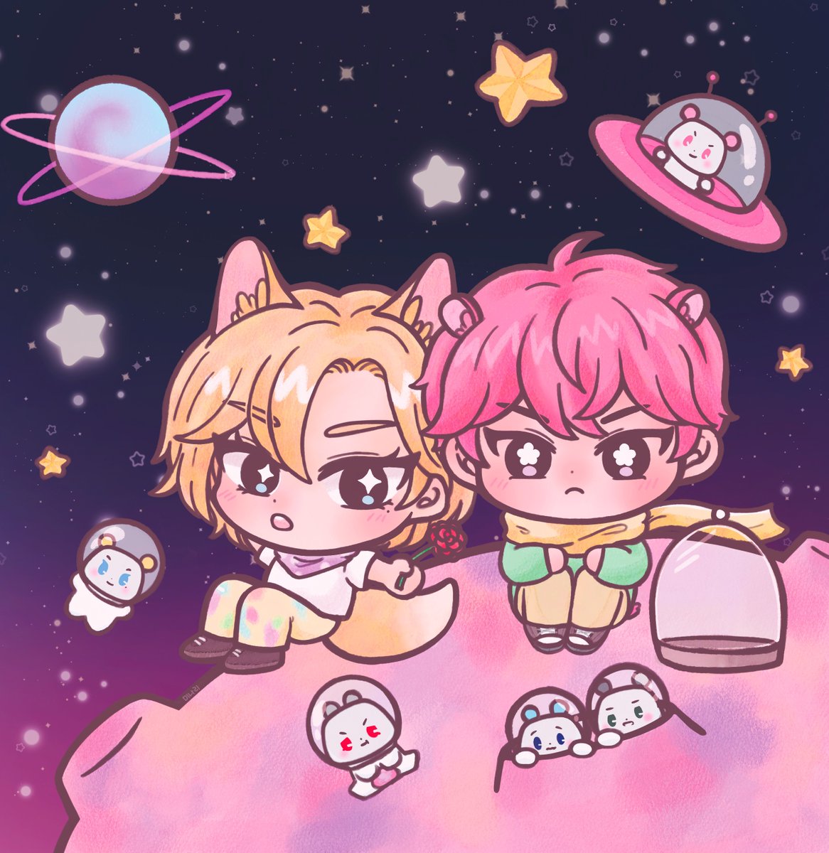 MiNaRi_0715's tweet photo. 🦊 핑쪼 장미 다시 줄게🌹
🐹 😠

#PLAVE #플레이브 https://t.co/L6N2kSsW18