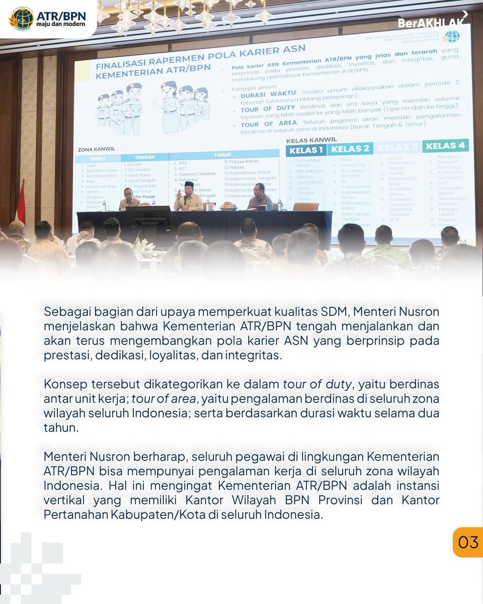 KantahBPP's tweet photo. Menteri ATR/BPN, Nusron Wahid, mengingatkan seluruh jajaran untuk menjadikan pelayanan bagi masyarakat sebagai orientasi kerja di tengah transformasi layanan pertanahan yang dilakukan.
Reposted from @kementerian.atrbpn https://t.co/c628XCfwWQ