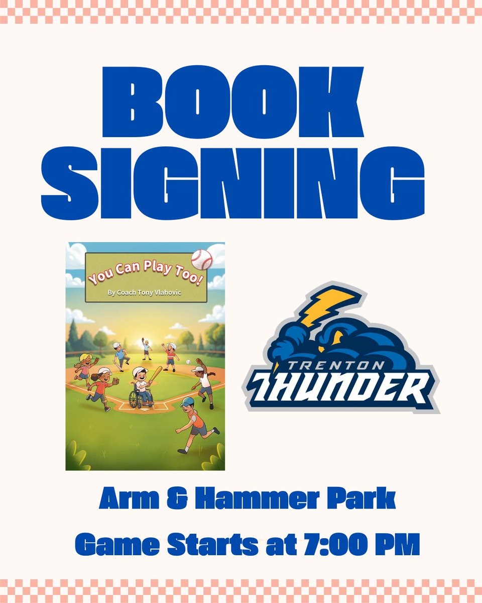 TVlahovic52's tweet photo. Going back to @TrentonThunder 7/31 w/ @BaseAble athletes. Come out to the ballpark and see some great ball! @LionsNhs @SpOBaseballMove @SOLsports @books4athletes @NRMedia50 @MLBNetwork @CoachBartman https://t.co/ARomHYlP2O