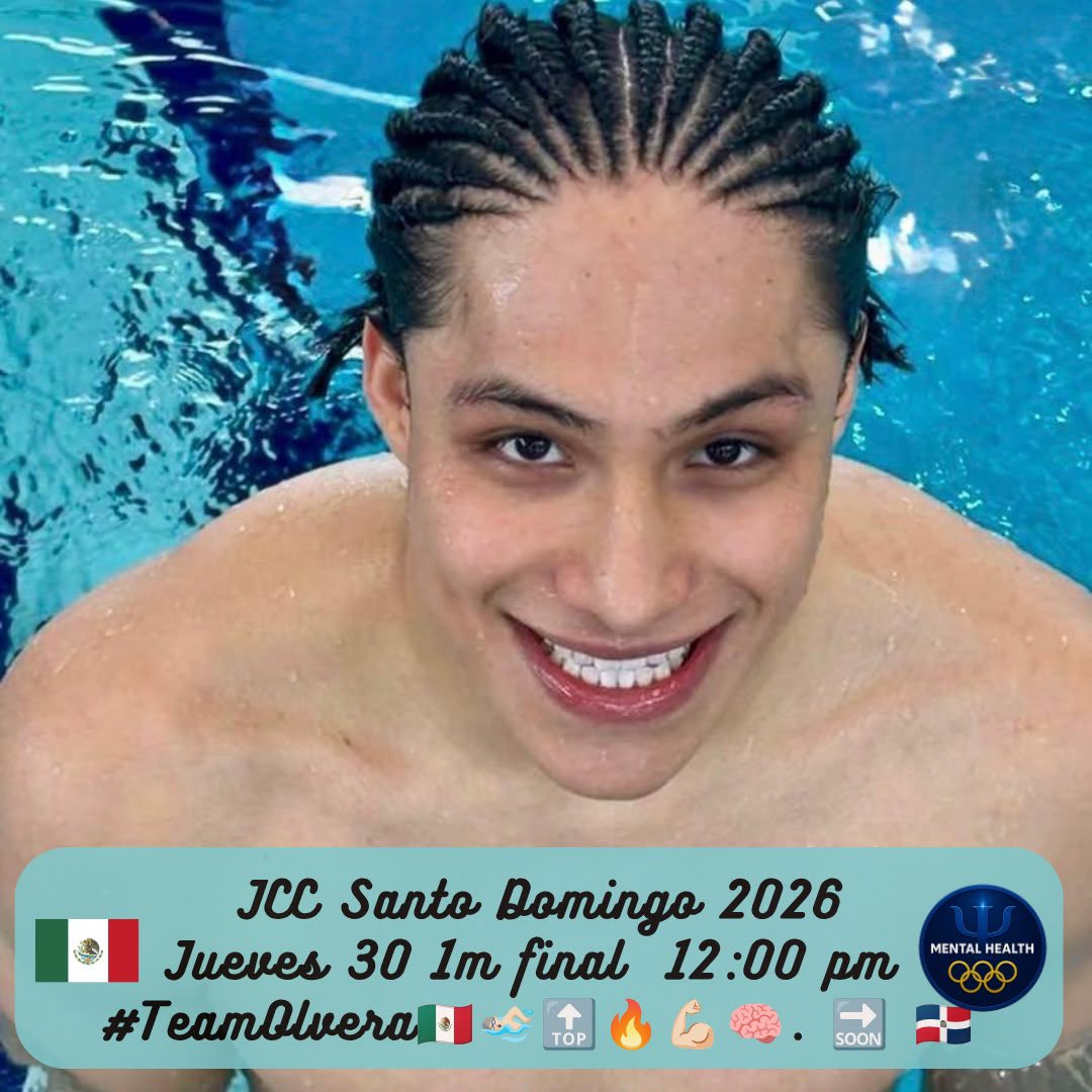 MentalHealthPs1's tweet photo. #TeamOlvera🇲🇽🏊🏻‍♂️🔝🔥💪🏻🧠. 🔜 🇩🇴
#SantoDomingo2026
#SportsPsychology #MentalHealth 🧠 #Focus #Diving #MentalToughness #PsicologíaDelDeporte #SomosSolcpad https://t.co/lxDtQmgRjD