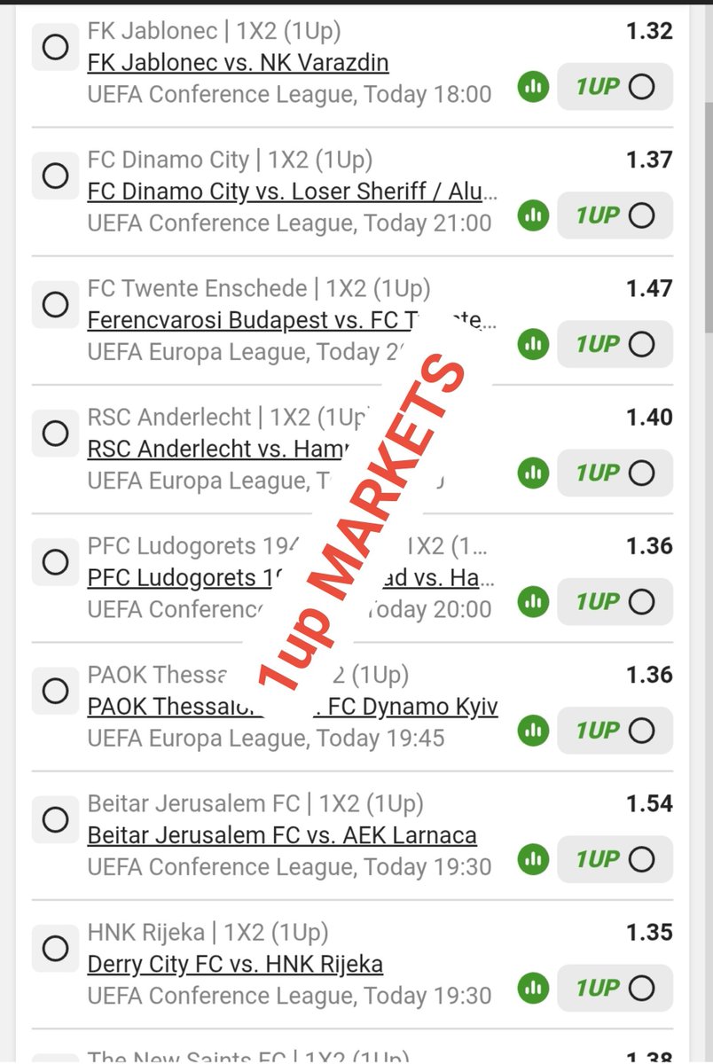 LeswiiSwaMina's tweet photo. Betslip CODE  : BW65623A46 https://t.co/ivQLMZaKCD
Kick OFF ; 18;00 ⌚️ Odds-ON: 932 🍏🫡

#BetwayRecommendedBets
1up MARKETS ⚽️🥅

UEFA  Conference and UEFA EUROPA League 👌 https://t.co/7GDvUdsVwv