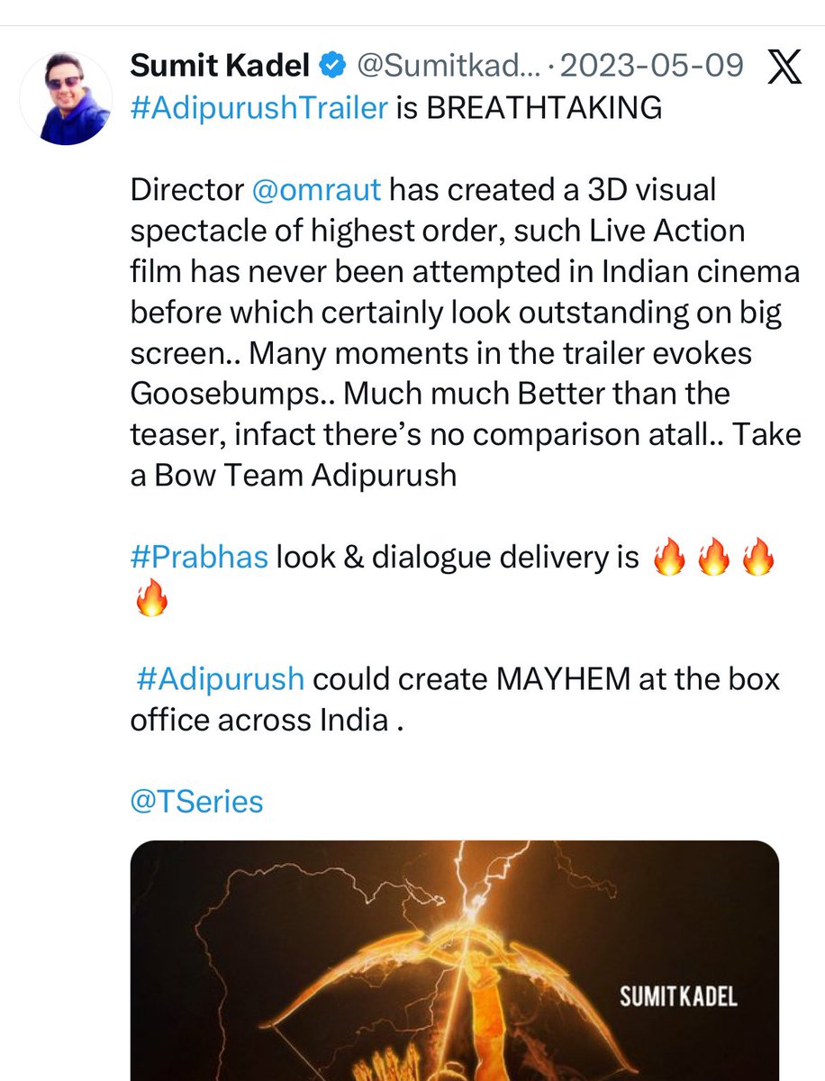 DiaSachi_'s tweet photo. You Samosa deserve BREATHTAKING trailer of Adhipurush only  🤢 https://t.co/UqDf6IWXb1