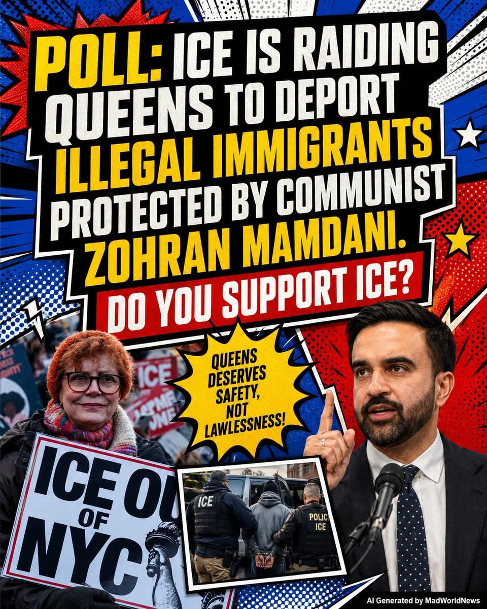 DJTpresident19y's tweet photo. Should ICE be allowed to enforce federal immigration law in Queens despite opposition from sanctuary-city politicians? 🤔🗽🇺🇸 https://t.co/9WS0kylD0E