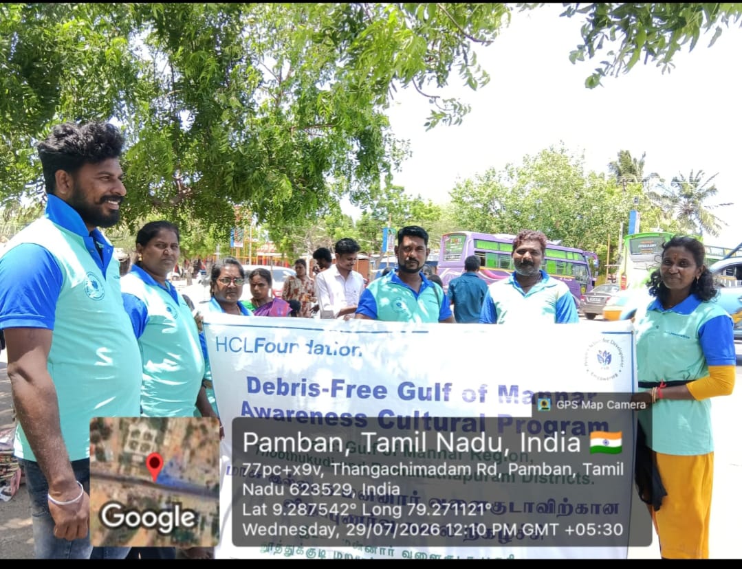 padgom2024's tweet photo. 🎭🌊 PAD organized a street play at the Dr. A.P.J. Abdul Kalam Memorial, Peikarumbu, Rameswaram, under the #SacredShores initiative to raise awareness on reducing marine debris and protecting the Gulf of Mannar. Together, we can build cleaner coasts and healthier oceans. 💙 https://t.co/SgsQkfQzaj