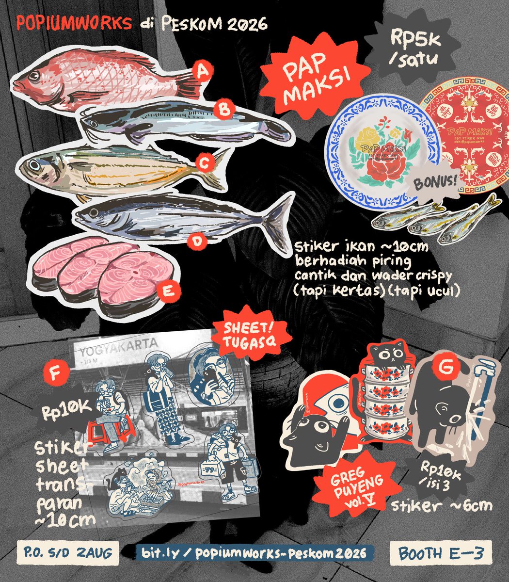 morfiumd's tweet photo. 🐟POPIUMWORKS🐟
pre-order untuk Pesta Komik (PesKom) Bandung 2026

📅PERIODE
30 Juli - 2 Agustus 2026

🛒PICKUP (meja E-3) dan 📦MAIL ORDER
https://t.co/jqMKj29kBL https://t.co/dcfMRUl0hw