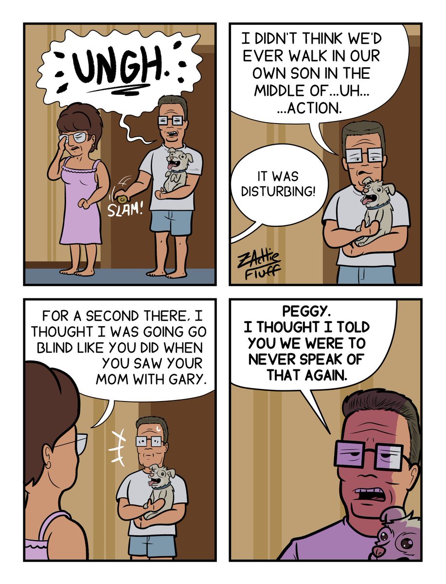 ZachieFluff's tweet photo. My powers back on, so back to watching new episodes. 

#KingoftheHill #comic https://t.co/EBwLRDrHAZ