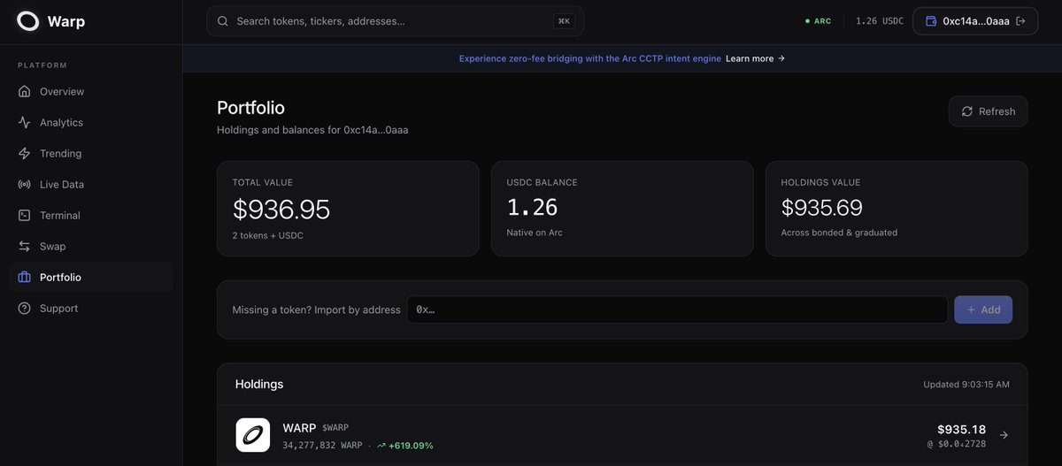 circlewarp's tweet photo. Our dev wallet holds only 3% of $WARP supply.

Dev wallet: 0xC14Af2992fC22876DF972F827fCd7aa0F1300aAa

These tokens will be locked for 6 months via an on-chain vesting contract. No early withdrawal. No cancel. Fully immutable.

Full transparency from day one. https://t.co/f4mAVMJejk