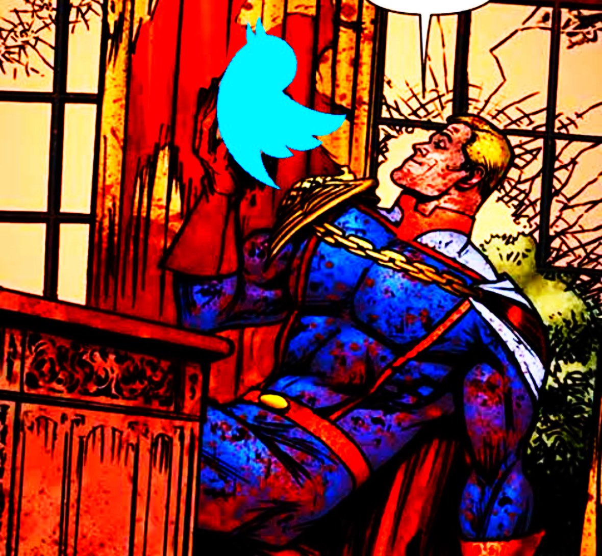 TheBestHero9293's tweet photo. “Look at this, This has wings after all.”

Homelander(comic) 
joins the parody Tweet!! https://t.co/VV0hWrTqNz