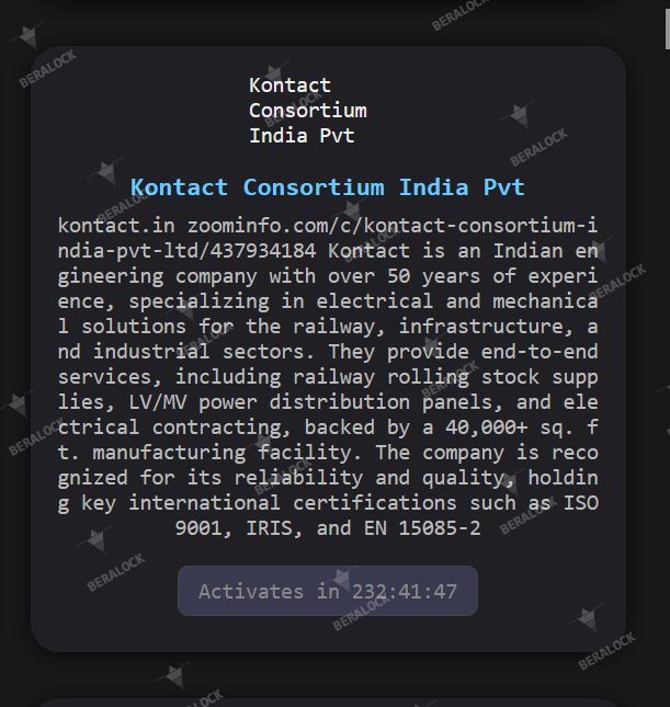 Beralock's tweet photo. Threat actor "The Gentlemen" has targeted 2 Indian firms: Delkart Industries &amp; Kontakt Consortium India. 📉

Dark web leak site listings are active with countdown timers. 

Full Intel: https://t.co/RN9cQEFeSk

#CyberAttack #Ransomware #TheGentlemen #India #Beralock #ThreatIntel https://t.co/tSLrjA9ePI