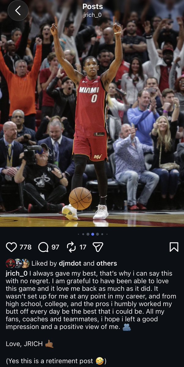 HeatvsHaters's tweet photo. Josh Richardson just retired from basketball. 

Rook 2 forever 🔥 https://t.co/9VlGzXsUXw