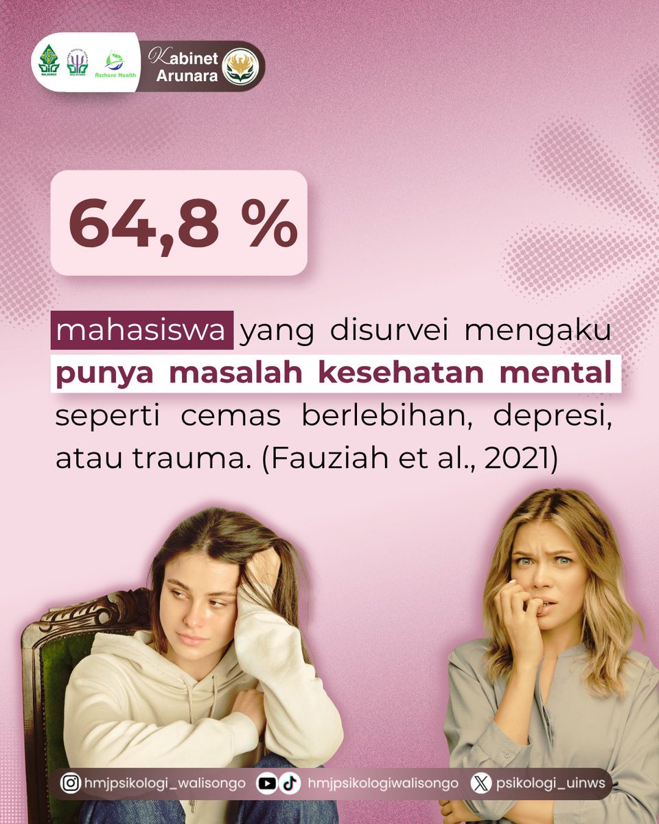 psikologi_uinws's tweet photo. Tugas, organisasi, hingga proses adaptasi membuat mahasiswa rentan mengalami stres. Yuk, kenali faktor penyebabnya dan bagaimana musik dapat membantu mengelola emosi, swipe postingan ini! 💗

Dikelola oleh
Divisi Media Informasi dan Komunikasi
HMJ Psikologi 2026
Kabinet Arunara https://t.co/WAtNa6LrQL