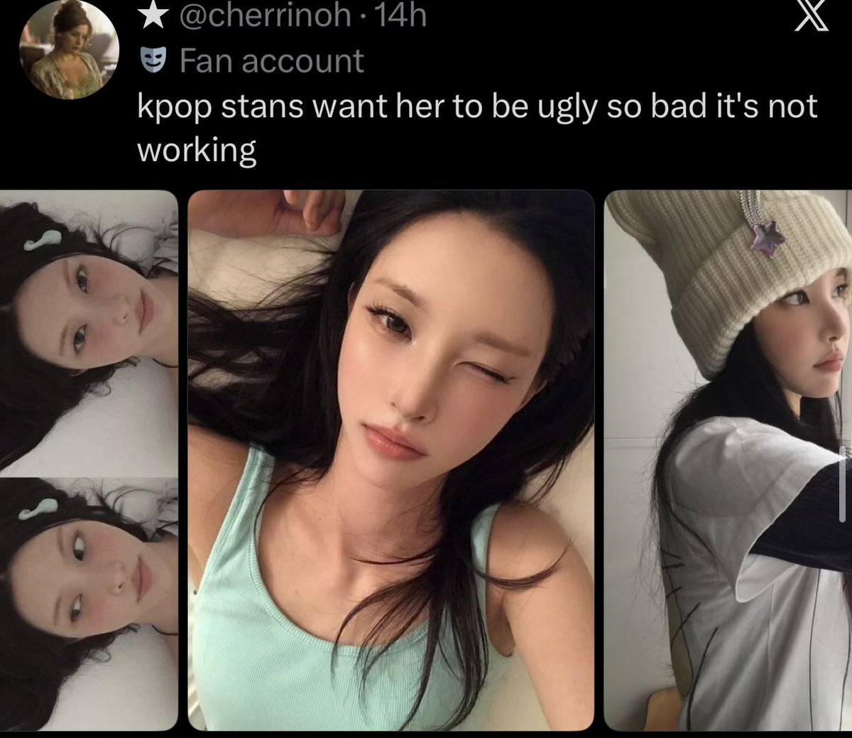 cookycoded's tweet photo. Pointing out the 1000th similarity between illit and newjeans is not the same as calling her ugly

we’re just pointing out every coincidence that Illit’s team gets away with, but glitts take it as hate everytime😂😂 https://t.co/K3J6HOI0uK