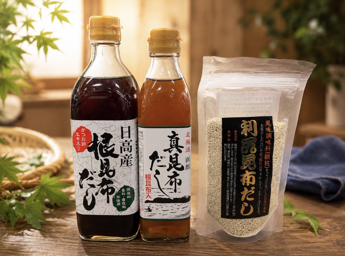 dosanko_ichiba's tweet photo. 当店の人気商品！
『根昆布だし』『真昆布だし』
『利尻昆布だし顆粒』
一度使ったらもう戻れない
味噌汁に入れても、野菜を漬けても、素麺やうどんやお茶漬けにもひと垂らしするだけで絶品になっちゃいます🥰 https://t.co/tHzKSkE2B4