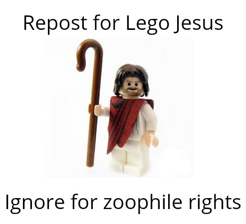 senshi_real's tweet photo. lego jesus https://t.co/pWXeF5k7Sg