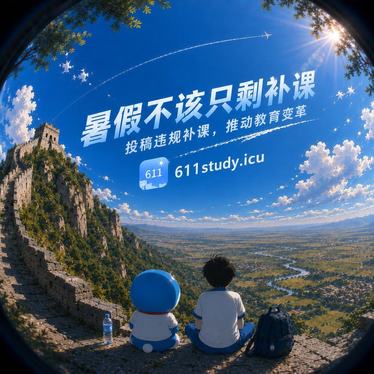 611Study's tweet photo. “这么近，这么美，周末去河北”。
酷热的暑期来了，但是北戴河的沙滩上没有你和浪花的合影，承德避暑山庄里听不见你和同学们的笑声，白洋淀上的小舟还在等年轻的面庞。
谁在偷走我们的假期？
Time to change!
只有自己才能将假期夺回来！
我们最近收到了很多来自河北省的来稿。
如果你的学校在违规补课、强制返校、压缩假期，请把时间、地点、年级和证据提交给我们。每一条投稿，都可能让更多人看见，也可能让学校还你假期。
投稿链接：https://t.co/w2Ju3TuXta