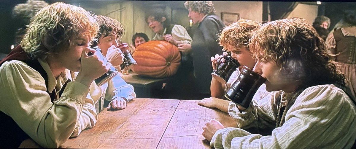 EODHappyCaptain's tweet photo. There’s a scene at the end of The Return of the King where the hobbits are sitting at their local bar. Only they know what they accomplished. 

They quietly sip their beers while the rest of the Shire goes about their business like nothing ever happened. 

Because for them, nothing did happen. 

That scene pretty much sums up coming home from deployment better than any war movie ever has.