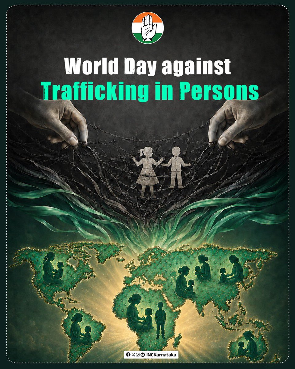 INCKarnataka's tweet photo. Freedom is a fundamental human right, never a privilege. On World Day Against Trafficking in Persons, let us renew our resolve to end exploitation, dismantle trafficking networks, protect the vulnerable, and ensure every survivor finds justice, dignity, and hope.

#WorldDayAgainstTraffickingInPersons #EndHumanTrafficking