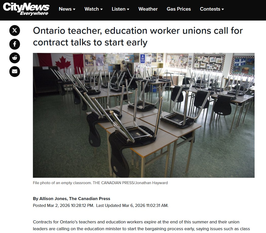 jillpromoli's tweet photo. This is a great time to remember that all the education unions asked to begin bargaining on March 2nd, with the explicit intent of avoiding labour disruption in the school year.

The Education Minister refused. If there's disruption, it falls on the government.

#onted #onpoli https://t.co/5P4gV5vn21