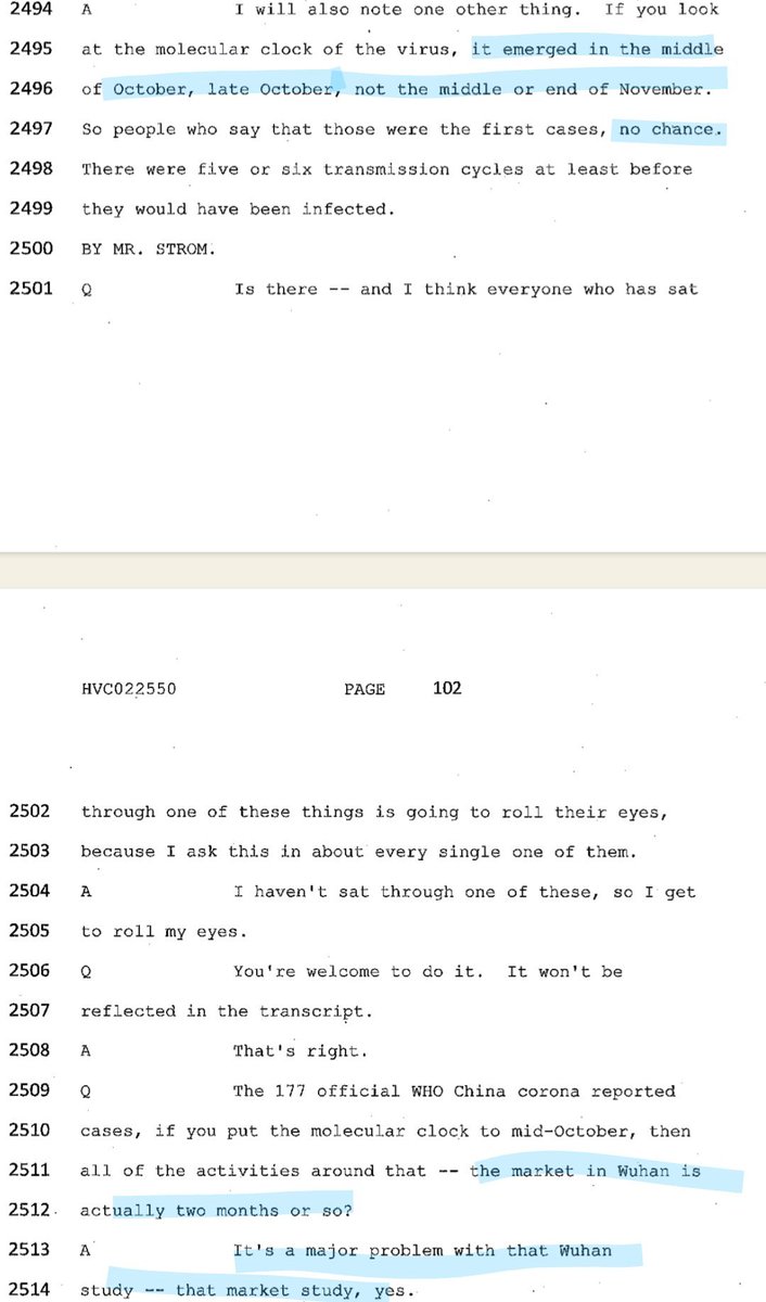 quisp1965's tweet photo. @SashaGusevPosts They never got to the market through any sound science. Once researchers understood the high R0, rapid spread, and extensive undetected transmission, it became obvious that the earliest recognized cases would not reveal where the outbreak began.
Here’s Baric explaining. https://t.co/QWsEAdZVeX