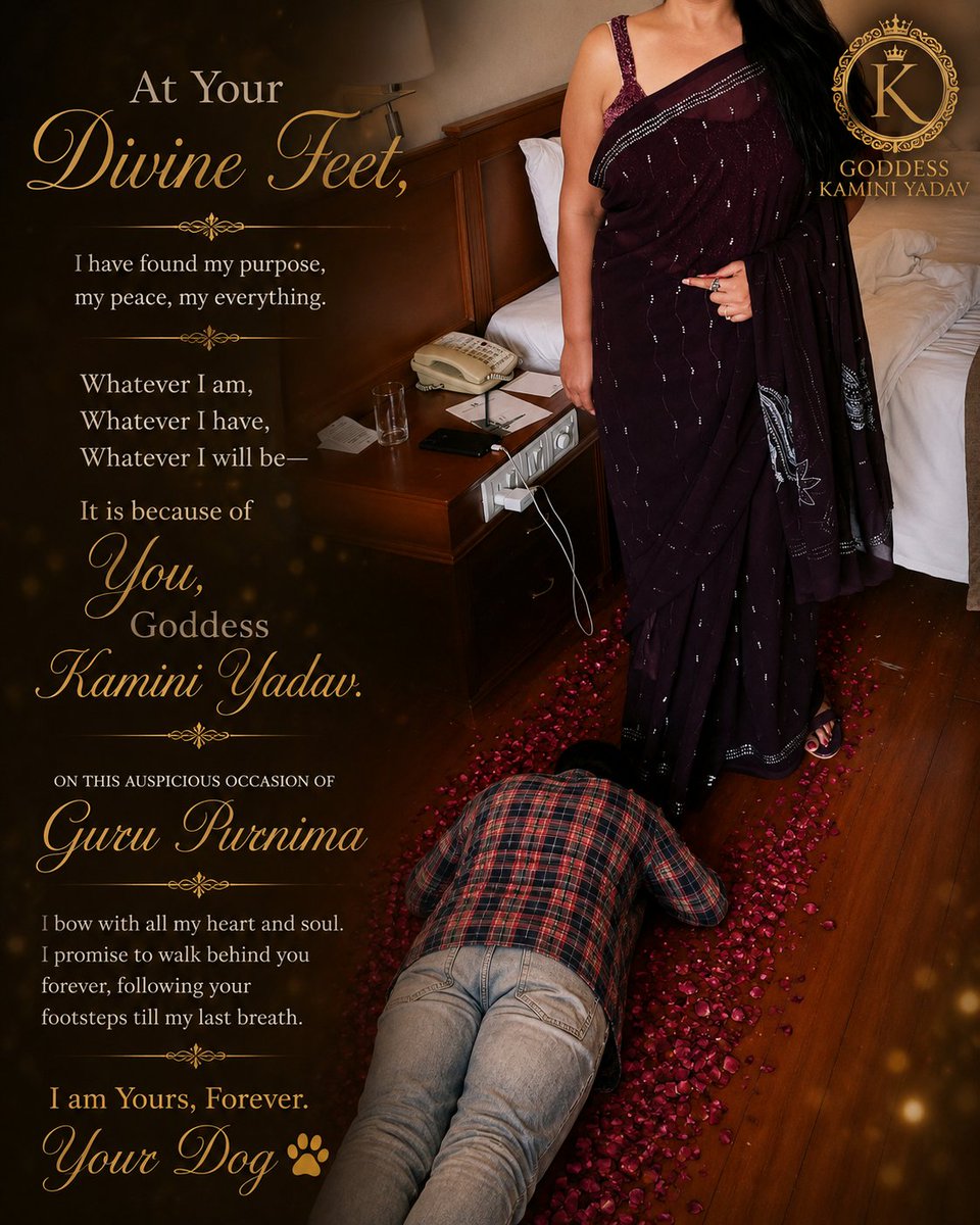 YDevotee25513's tweet photo. Thank You, My Divine Owner Goddess Kamini Yadav, for believing in me, guiding me, and shaping me into a better person 🙇🌸

Forever at Your feet. Your Slave, Your servant, Your devoted dog 🐾🛐

@QUEENYAADAAV
@Princess_noida
@Queen_yaa_daav

#gurupurnimamahotsav #Gratitude https://t.co/aSAU34wmUu
