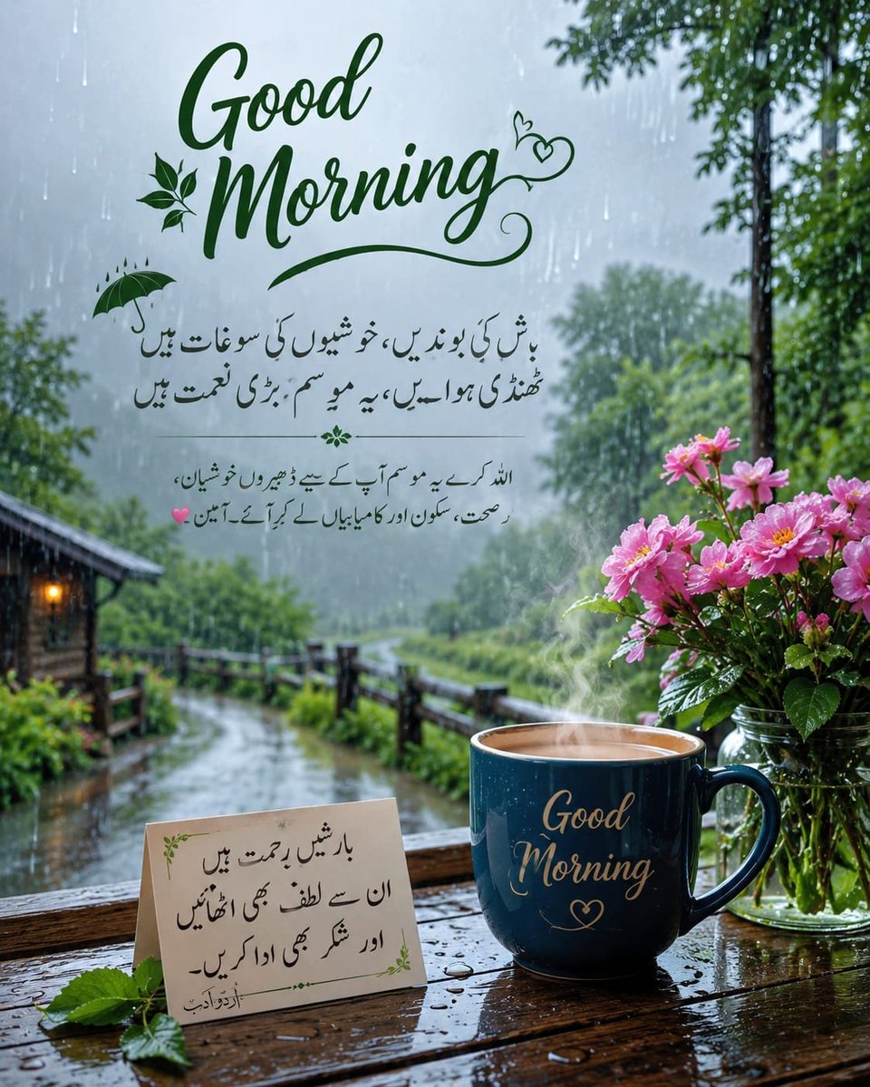 Masooma_804's tweet photo. *اَلسَّلَامُ عَلَيْكُمْ وَرَحْمَةُاللهِ و بَرَكَاتُهُ َ!* 

*سلام کا جواب لازمی دیا کریں!!*

 *🌅صـبـــــح بــخیــر زنــدگی🌅*

*صبح کی ابتدا اس پاک پرور دگار کے*
*نام سے جس نے ہمارے وجود کو انمول*
*نعمتوں سے نواز کر ہمیں اشرف*
*المخلوقات جیسا بلند درجہ عطا فرمایا۔* https://t.co/QN4XawzxV9
