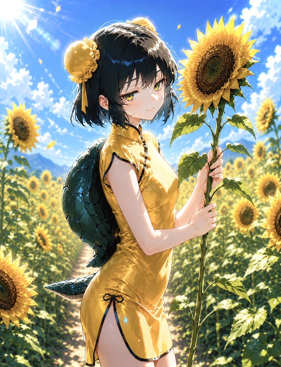 ⭐向日葵⭐様 木チャイナ曜日 サブテーマ「向日葵」🌻 参加させていただきます🐢
