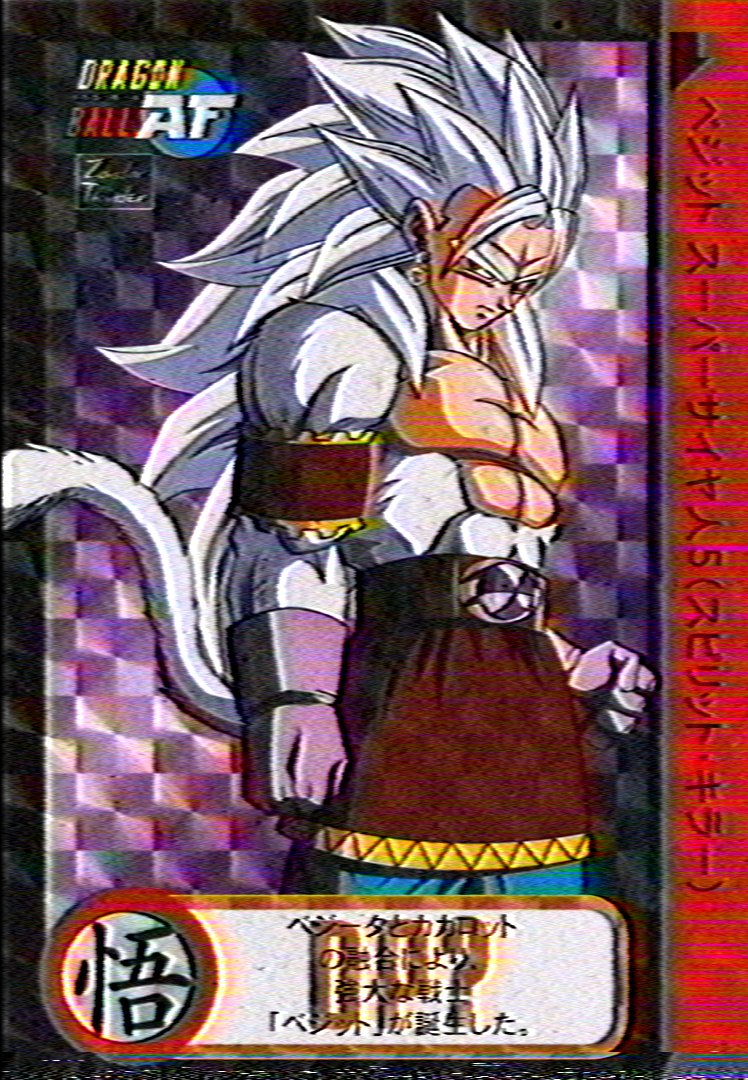 Zan_darThunder's tweet photo. Vegetto Super Saiyajin 5 (Carddass Vol. AF)

#DragonBallAF #DBAF #DragonBall https://t.co/NyO5udHOPT